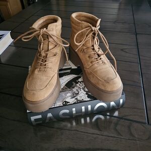 Forever 21 Tan Lace Up Boots